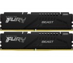 32GB (Kit of 2*16GB) DDR5-6000  Kingston FURY® Beast DDR5, PC48000, CL40, 1Rx8, 1.35V, Auto-overclocking, Asymmetric BLACK low-profile heat spreader, Intel XMP 3.0 Ready (Extreme Memory Profiles)