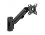 Monitor wall mount arm for 1 monitor up to 27 inch  Gembird MA-WA1-01, Adjustable wall display mounting arm (rotate, tilt, swivel),  VESA 75/100, up to 9 kg, black