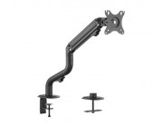 Arm for 1 monitor 17 inch-32 inch - Gembird MA-DA1-02, Adjustable desk display mounting arm, Gas spring 2-8kg, VESA 75/100, arm rotates, extends and retracts, tilts to change reading angles, and allows to rotate display from landscape-to-portrait mode