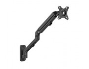 Monitor wall mount arm for 1 monitor up to 27 inch  Gembird MA-WA1-02, Adjustable wall display mounting arm (rotate, tilt, swivel),  VESA 75/100, up to 9 kg, black