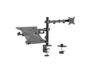 Gembird MA-DA-03,  Adjustable desk mount with monitor arm and notebook tray, Supports monitors up to 32 inch and notebooks up to 15.6 inch, black