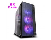 DEEPCOOL MATREXX 55 MESH 2F ATX Case, with Side-Window (full sized 4mm thickness), Tempered Glass Side, without PSU, Tool-less, 2x120mm PWM fans pre-installed, 1xUSB3.0, 2xUSB2.0 /Audio, Black