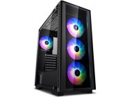DEEPCOOL MATREXX 50 ADD-RGB 4F ATX Case, with Side-Window Tempered Glass Side & Front panel, without PSU, Tool-less, 4x120mm ADD-RGB fans pre-installed, RGB LED Strip (in the front), 1xUSB3.0, 2xUSB2.0 /Audio, Black