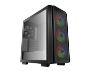 DEEPCOOL CG560 ATX Case, with Side-Window Tempered Glass Side, without PSU, Tool-less, Pre-Installed Fans: Front 3X120mm, Rear 1X140mm, 2xUSB3., Audio, Black