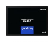 2.5 SSD 256GB  GOODRAM CX400 Gen.2, SATAIII, Sequential Reads: 550 MB/s, Sequential Writes: 480 MB/s, Maximum Random 4k: Read: 65,000 IOPS / Write: 61,440 IOPS, Thickness- 7mm, Controller Phison PS3111-S11, 3D NAND TLC