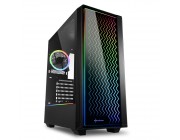 Sharkoon RGB LIT 200  ATX Case, with Side&Front Panel of Tempered Glass, without PSU, Illuminated Front Panel, Pre-Installed Fans: Front 1x120mm, Rear 1x120mm A-RGB LED, 2xARGB LED Strip, ARGB Controller, 2x3.5 - /6x2.5 - , 2xUSB3.0, 1xUSB2.0, 1xHeadphone