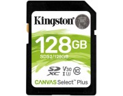 128GB SD Class10 UHS-I U1 (V10)  Kingston Canvas Select Plus, Read: 100MB/s. Write: 85MB/s