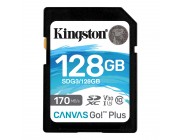 128GB SD Class10 UHS-I U3 (V30)  Kingston Canvas Go! Plus, Read: 170MB/s, Write: 70MB/s, Ideal for DSLRs/Drones/Action cameras