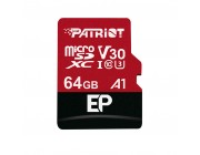 64GB microSD Class10 UHS-I A1 (V30) + SD adapter  Patriot EP Series microSD, Read: 90Mb/s, Write: 80Mb/s
