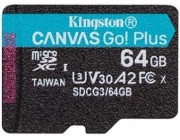 64GB microSD Class10 A2 UHS-I U3 (V30) Kingston Canvas Go! Plus, Ultimate, Read: 170Mb/s, Write: 70Mb/s, Ideal for Android mobile devices, action cams, drones and 4K video production