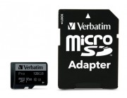 128GB microSD Class10 U3 UHS-I V30 + SD Adapter  Verbatim Pro U3 microSDXC, 600x, Read up to: 90MB/s, Write up to: 45MB/s
