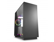 Sharkoon PURE STEEL Black RGB  ATX Case, with Side Panel of Tempered Glass, without PSU, Tool-free, Pre-Installed Fans: Bottom 3x120mm A-RGB LED, Rear 1x120mm A-RGB LED, ARGB Controller, GPU holder, 3x3.5 - /5x2.5 - , 2xUSB3.0,1xAudio, 1xMic, Bottom dust 