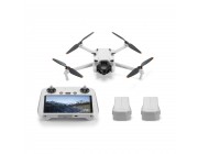 (949912) DJI Mini 3 Fly More Combo + Smart Controller - Portable Drone, DJI RC 5.5 - , 12MP photo, 4K 30fps/FHD 60fps camera with gimbal, max. 4000m height / 57.6kmph speed, max. flight time 38min, Battery 2453 mAh, 248g (3 batteries, 3 pairs propellers, 