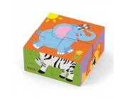 4pcs 6-side Cube Puzzle  Wild animal