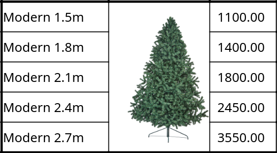 Искусственные ёлки Modern | 1.5m — 1.8m — 2.1m — 2.4m — 2.7m — 3.0m — 3.5m |