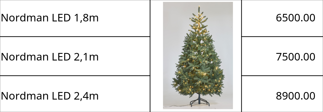 Искусственные ёлки Nordman LED |  1.8m — 2.1m — 2.4m |