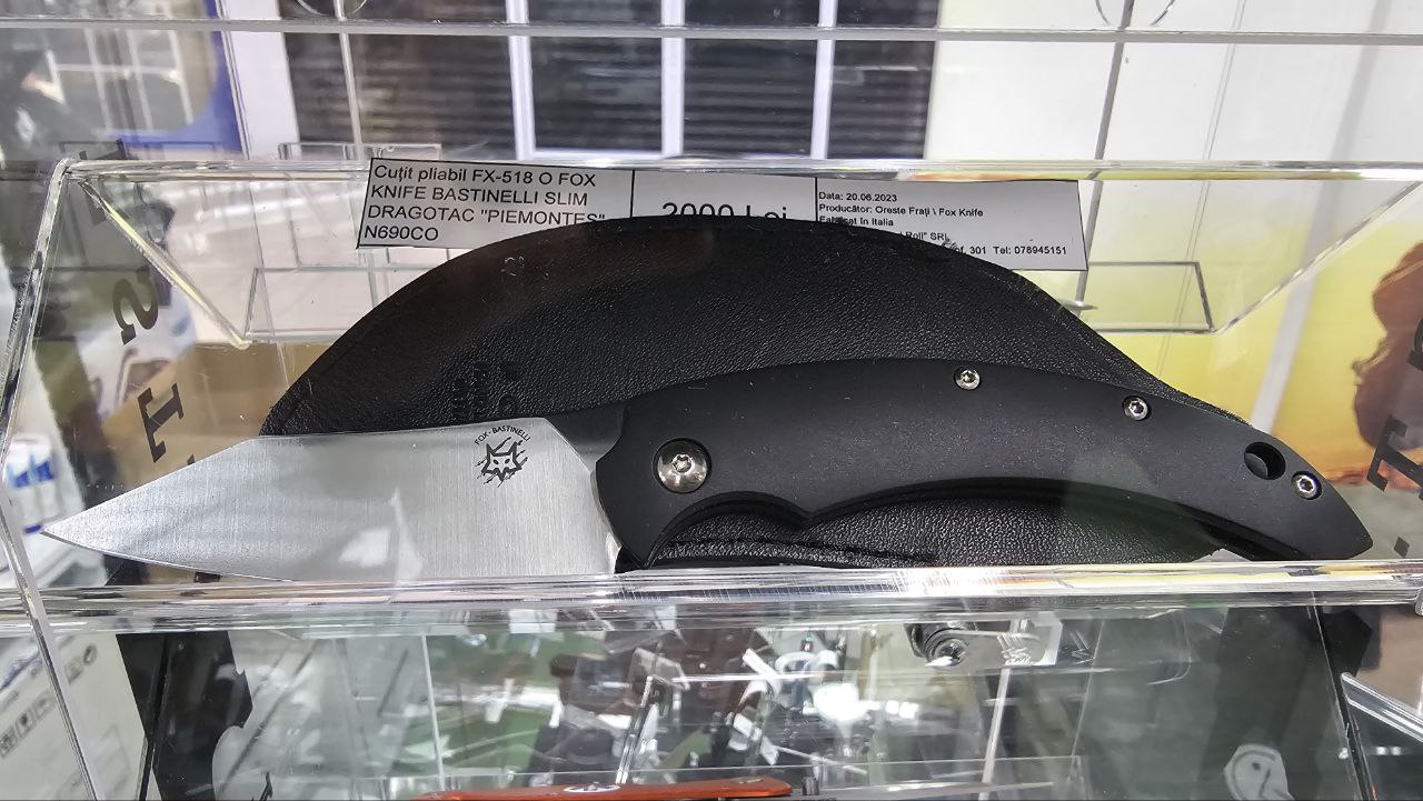 Нож Fox Slim Dragontac ''Piemontes'' Black FRN, Satin N690Co by Bastinelli Knife (FX-518)