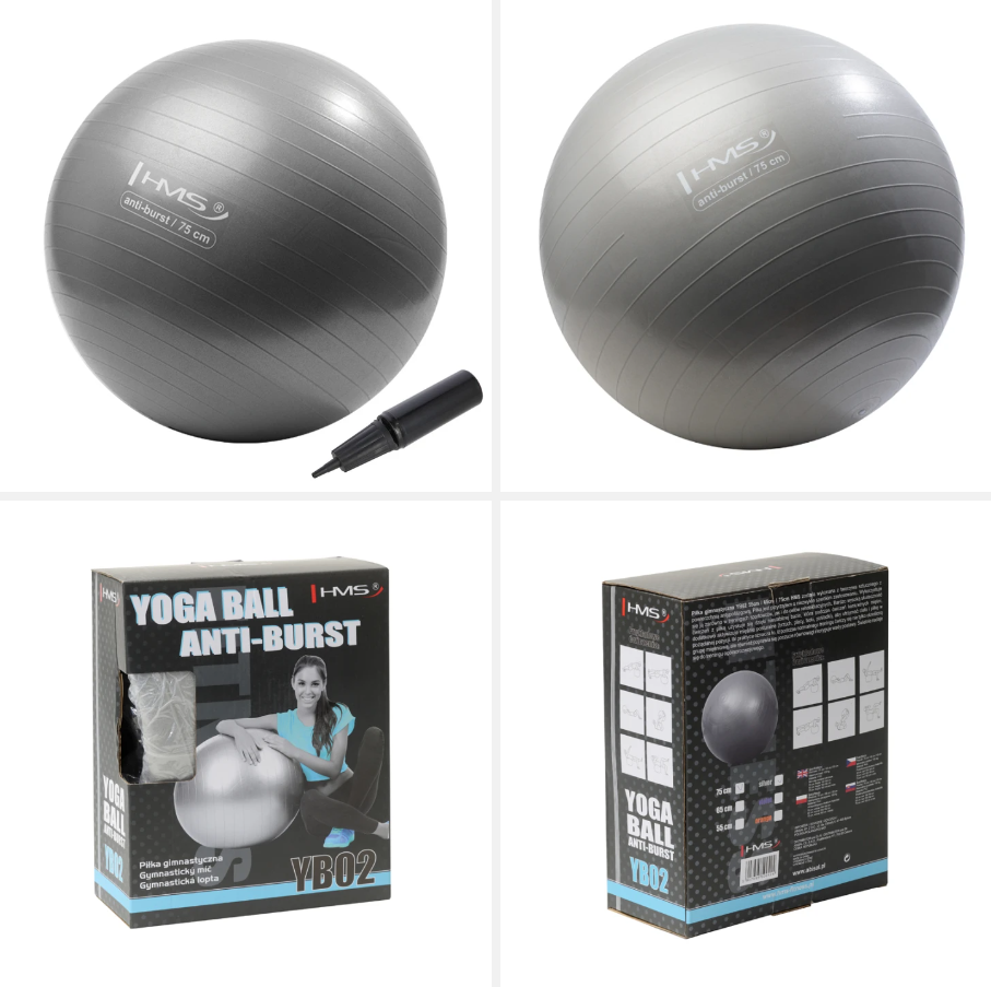 YB02 Abisal NEW 75CM GRAY GYM BALL HMS