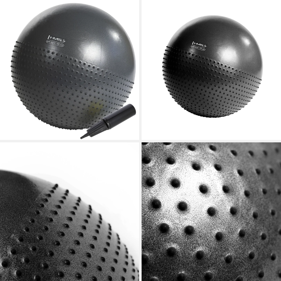 YB03 Abisal NEW 75CM BLACK GYM BALL HMS
