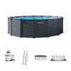 INTEX Бассейн GRAPHITE GRAY PANEL 478×124 см, 16805Л, металлический каркас, с фильтрующим насосом