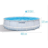 INTEX, CHEVRON PRISM FRAME PREMIUM POOL 488 x122 cm, 19156 L, cadru metalic