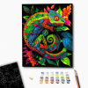 Pictură pe numere 40*50 сm (pânză neagră/fără cutie) – Cameleon neon Pictură pe numere 40*50 сm (pânză neagră/fără cutie) – Cameleon neon