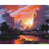 Pictură pe numere 40*50 cm (în cutie) – Apus luminos la munte Pictură pe numere 40*50 cm (în cutie) – Apus luminos la munte