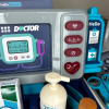 #01 Set de joacă pentru copii „Doctor”, masă cu accesorii pe roți #01 Set de joacă pentru copii „Doctor”, masă cu accesorii pe roți