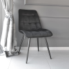 Scaun Capella Catifea Black HLR66+Black Legs