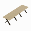 Cтол Раздвижной Madrid Natural Wood+Black Legs