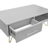 Masuta Cafea Cu 2 Sertare Mia Grey/Gold Masuta Cafea Cu 2 Sertare Mia Grey/Gold