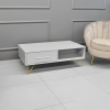 Masuta Cafea Cu 2 Sertare Mia Grey/Gold Masuta Cafea Cu 2 Sertare Mia Grey/Gold