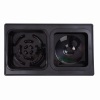 Set 2 boluri din otel inoxidabil pentru caine si pisica, Jumi, pe suport pliabil, Negru Set 2 boluri din otel inoxidabil pentru caine si pisica, Jumi, pe suport pliabil, Negru