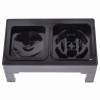 Set 2 boluri din otel inoxidabil pentru caine si pisica, Jumi, pe suport pliabil, Negru Set 2 boluri din otel inoxidabil pentru caine si pisica, Jumi, pe suport pliabil, Negru