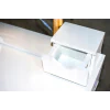 Masa de toaleta cu taburet si oglinda ovala cu lumina LED, JUMI, 140x80x40cm, Alb/Bej CM-920439