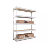 Raft metalic de depozitare Nex Titan 2160x1200x600 mm, 5 rafturi MDF, galvanizat