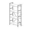Стеллаж Nex Loft 1100x600x240 мм, 4 полки, ЛДСП, Антрацит / Дуб Артизан Стеллаж Nex Loft 1100x600x240 мм, 4 полки, ЛДСП, Антрацит / Дуб Артизан