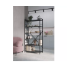 Металлический стеллаж Nex Loft 1100x600x240 мм, 4 полки, ДСП, Антрацит/Антрацит