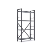 Металлический стеллаж Nex Loft 1100x600x240 мм, 4 полки, ДСП, Антрацит/Антрацит