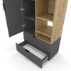 Шкаф с распашными дверями Nex Home A001R, 800x420x2300 мм, ЛДСП Антрацит/Дуб Артизан