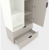 Шкаф с распашными дверями Nex Home A001L, 800x420x2300 мм, White Snow/Cashmere