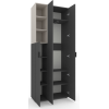 Шкаф с распашными дверями Nex Home A003L, 900x420x2300 мм, Anthracite/Cashmere