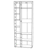 Шкаф с распашными дверями Nex Home A003L, 900x420x2300 мм, Anthracite/Cashmere