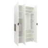 Шкаф с распашными дверями Nex Home A015L, 1200x420x2300 мм, White Snow/Cashmere