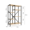 Стеллаж Nex Loft Cascade 1090x700x300 мм, 5 полок, ЛДСП, Антрацит / Дуб Артизан Стеллаж Nex Loft Cascade 1090x700x300 мм, 5 полок, ЛДСП, Антрацит / Дуб Артизан