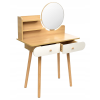 Masa de toaleta Scandi cu oglinda rotundă (40 cm), 120×80×40 cm, Oak Artisan/Alb CM-891937