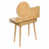 Masa de toaleta Scandi cu oglinda rotundă (40 cm), 120×80×40 cm, Oak Artisan/Alb CM-891937