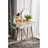 Masa de toaleta Scandi cu oglinda rotundă (40 cm), 120×80×40 cm, Oak Artisan/Alb CM-891937