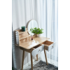 Masa de toaleta Scandi cu oglinda rotundă (40 cm), 120×80×40 cm, Oak Artisan/Alb CM-891937