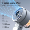 Ventilator portabil de mina JISULIFE 7, autonomie 3.5-19h, baterie 5000mAh, 5 viteze,Gri deschis
